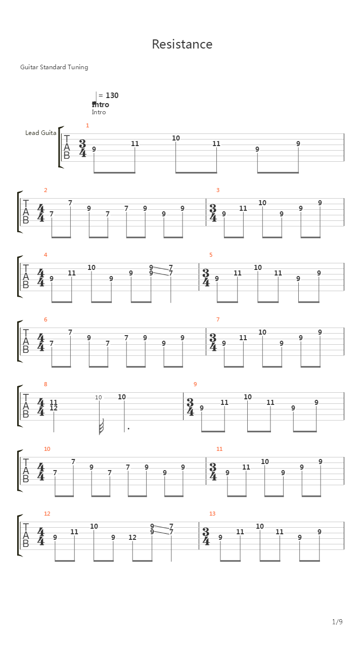Resistance吉他谱