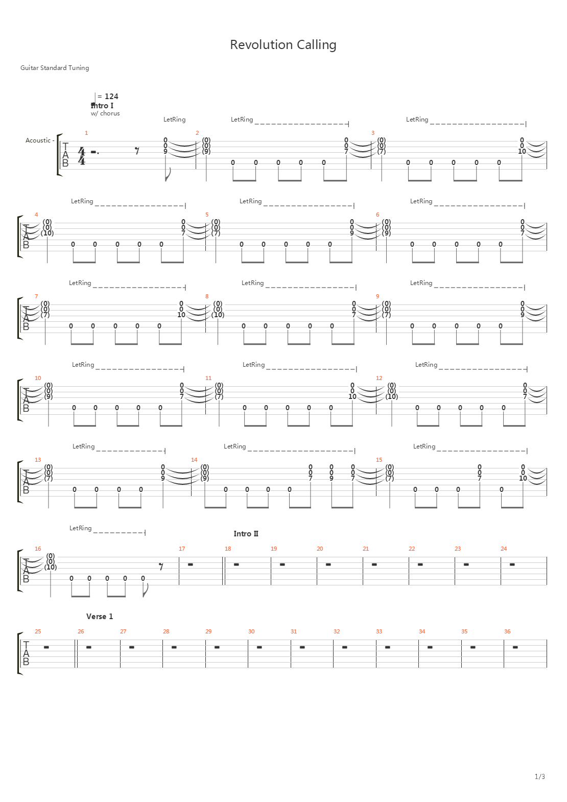 Revolution Calling吉他谱