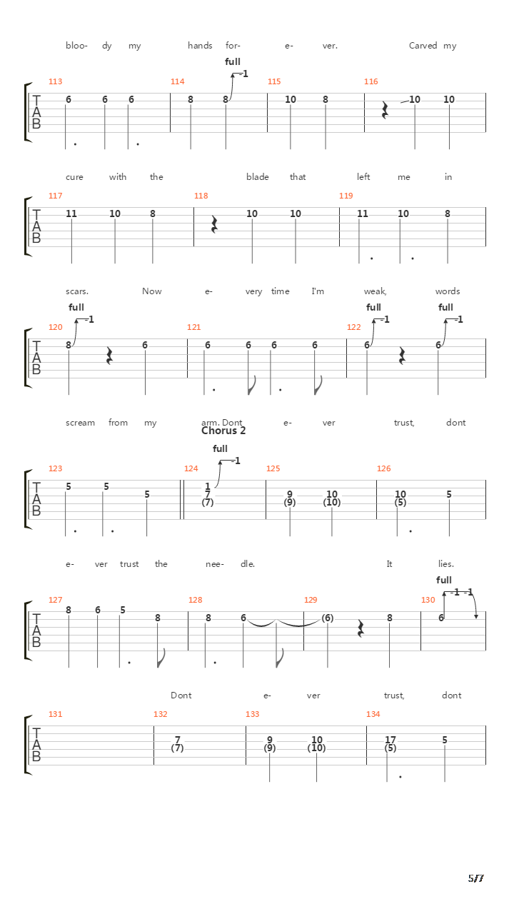 The Needle Lies吉他谱