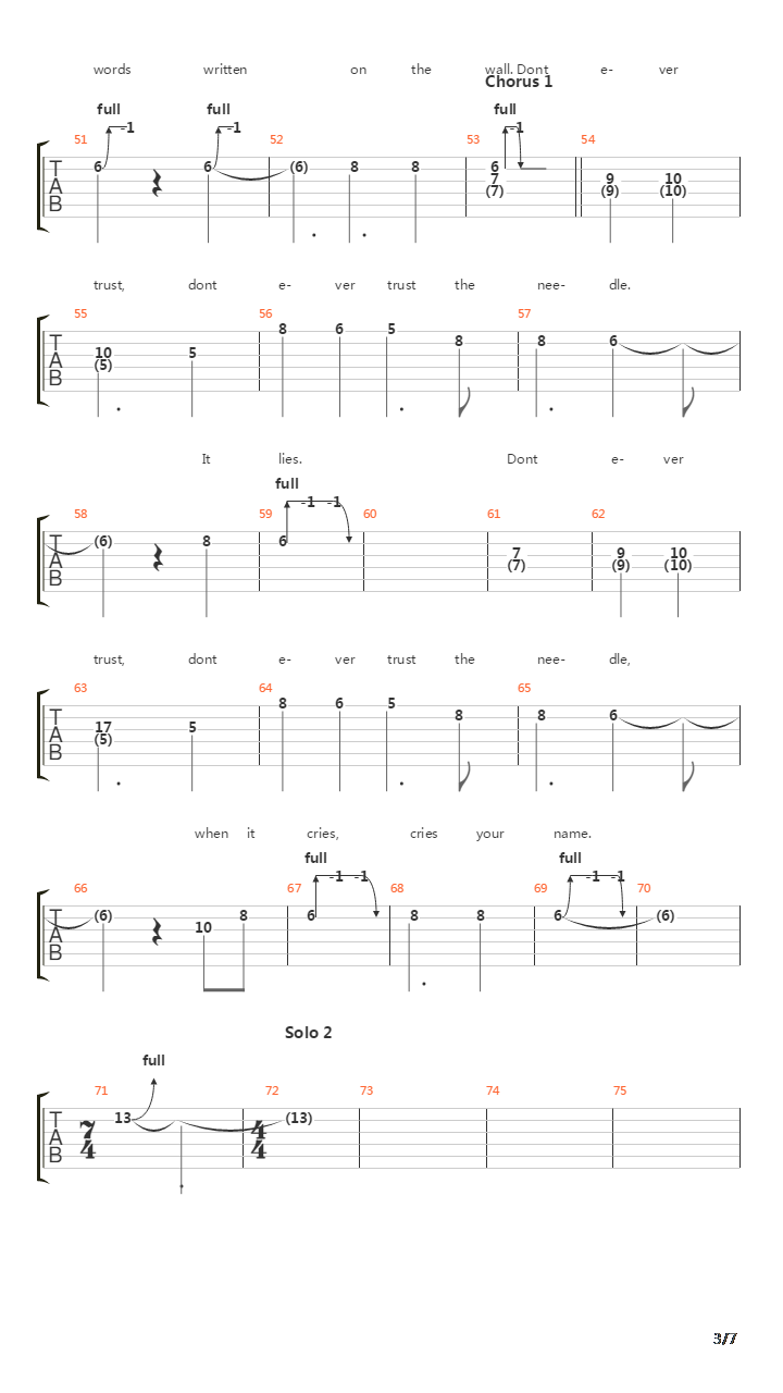 The Needle Lies吉他谱