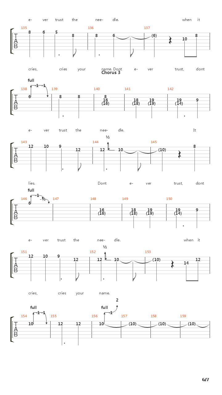 The Needle Lies吉他谱