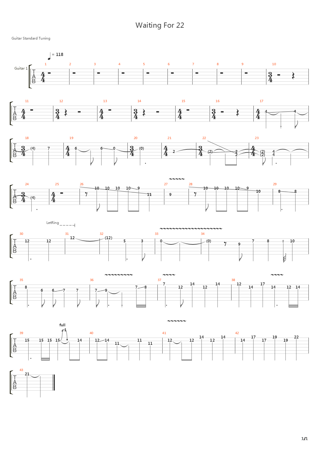 Waiting For 22吉他谱