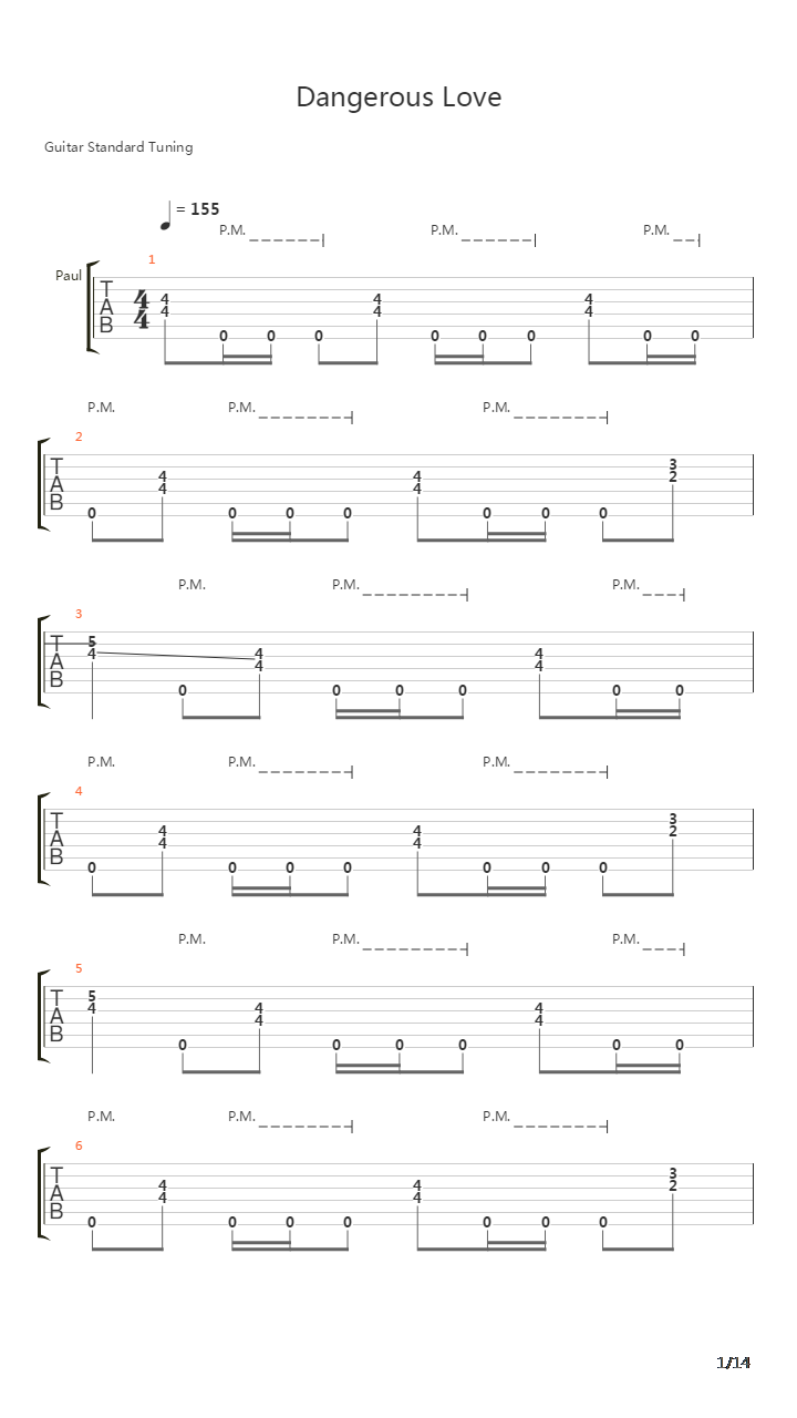 Dangerous Love吉他谱