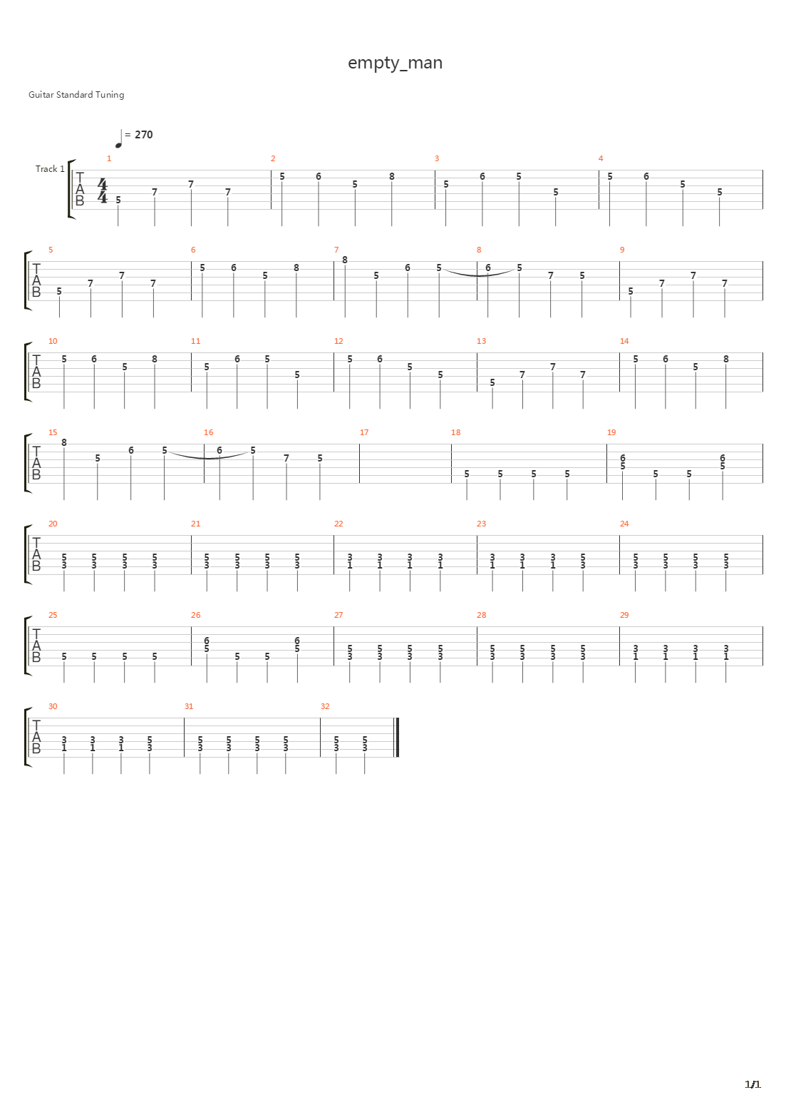 Empty Man吉他谱