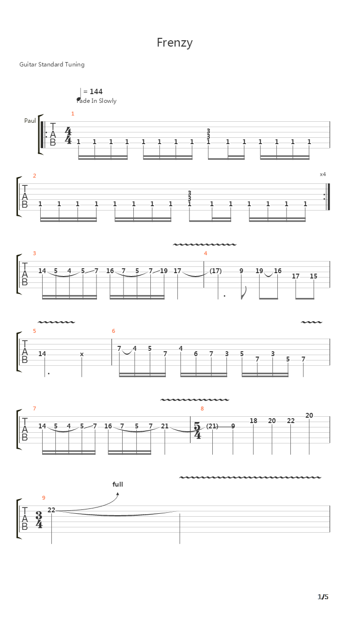 Frenzy吉他谱