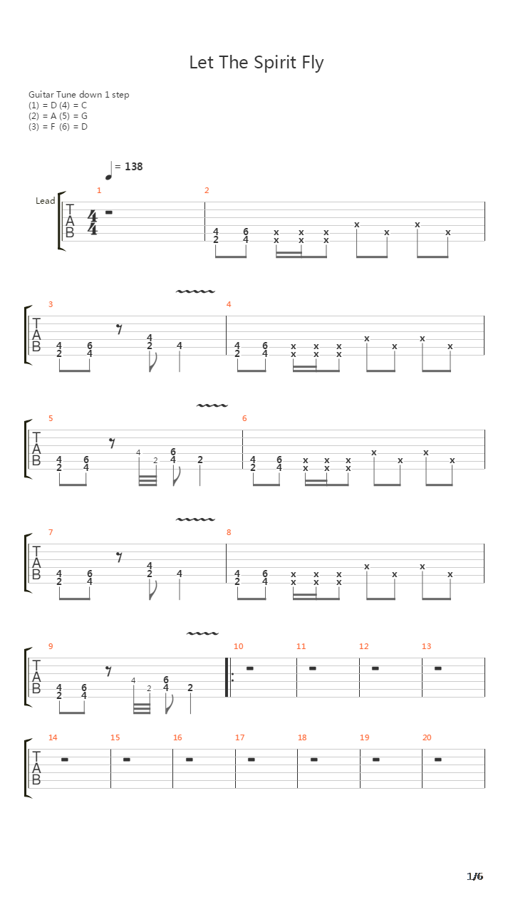 Let The Spirit Fly吉他谱