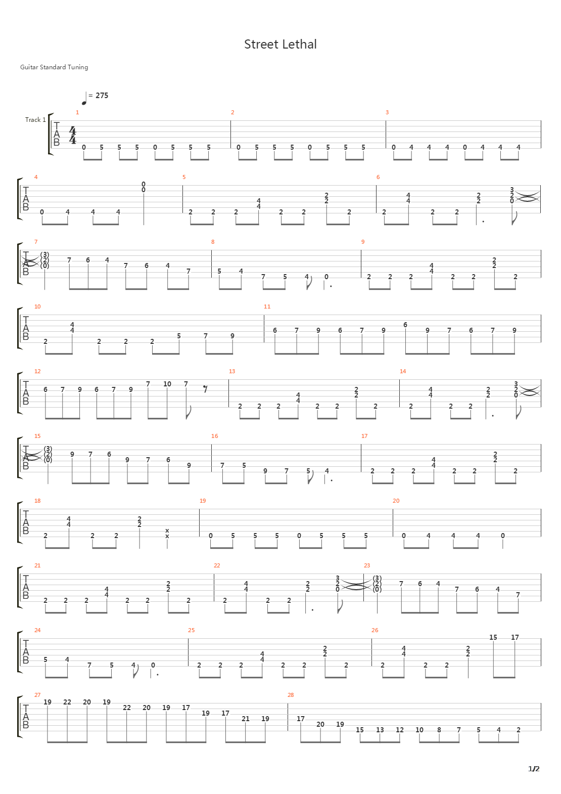 Street Lethal吉他谱
