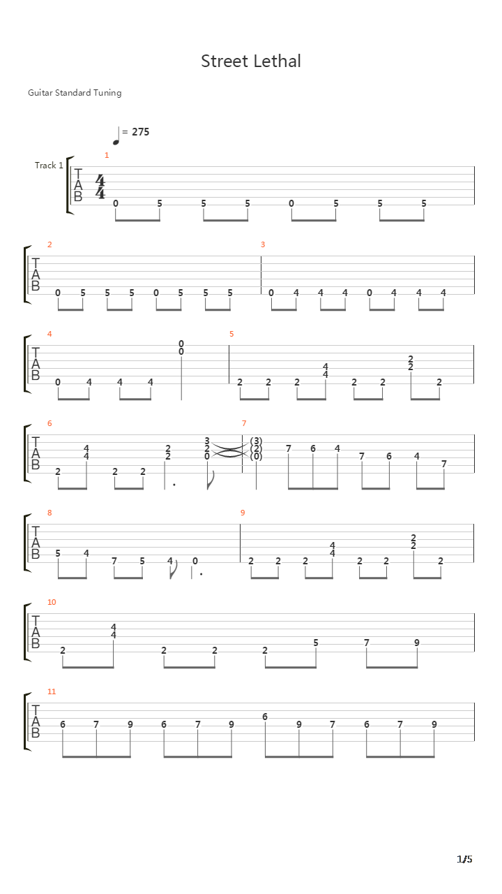 Street Lethal吉他谱