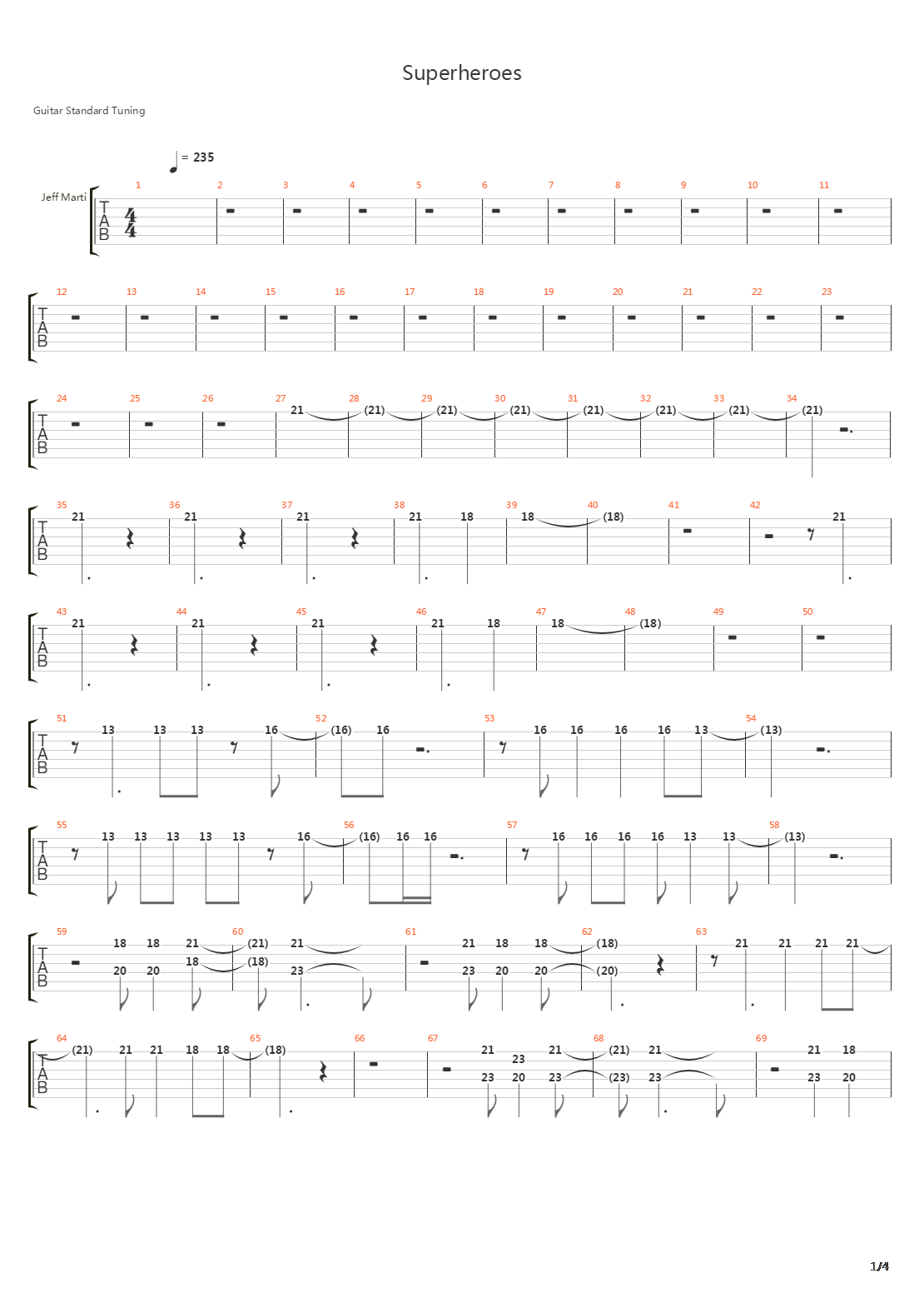 Superheroes吉他谱