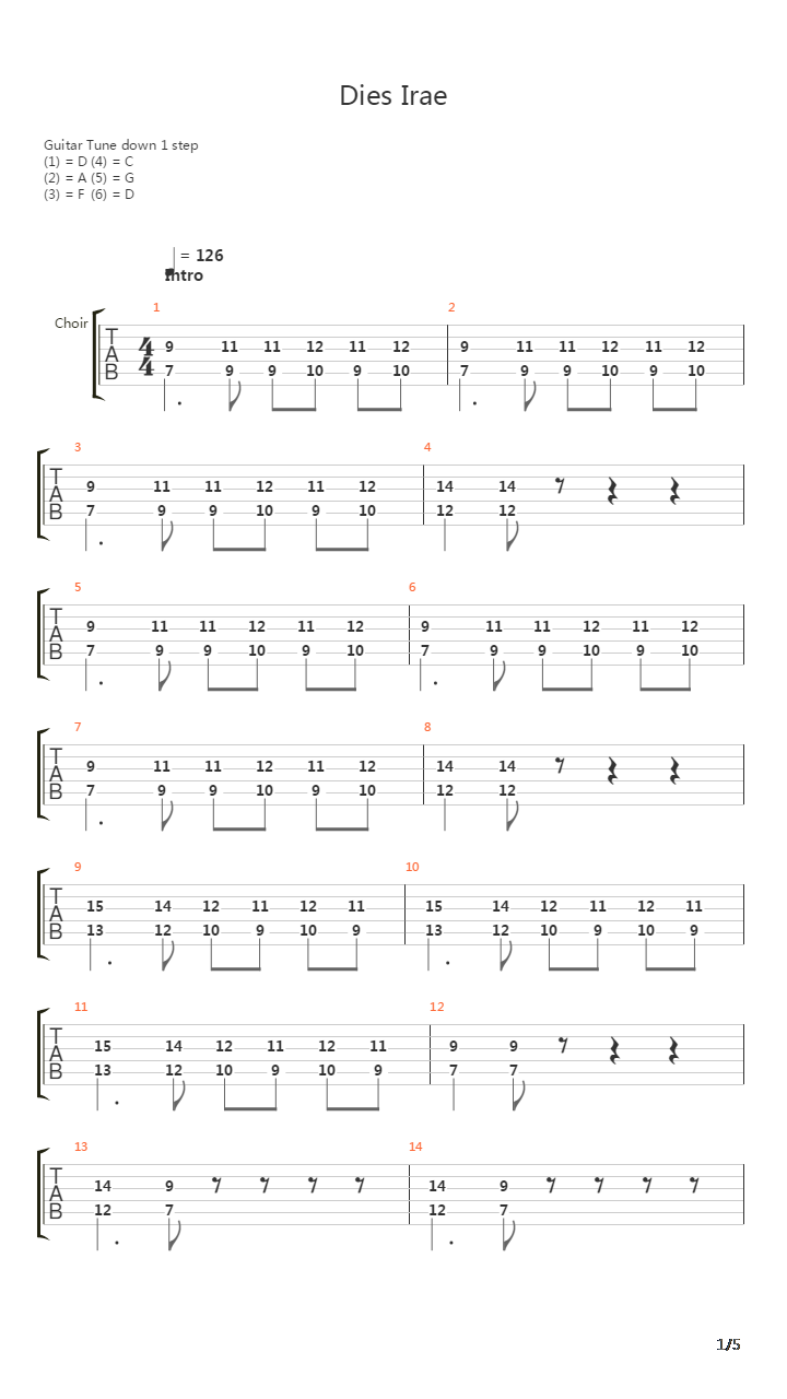 Dies Irae吉他谱