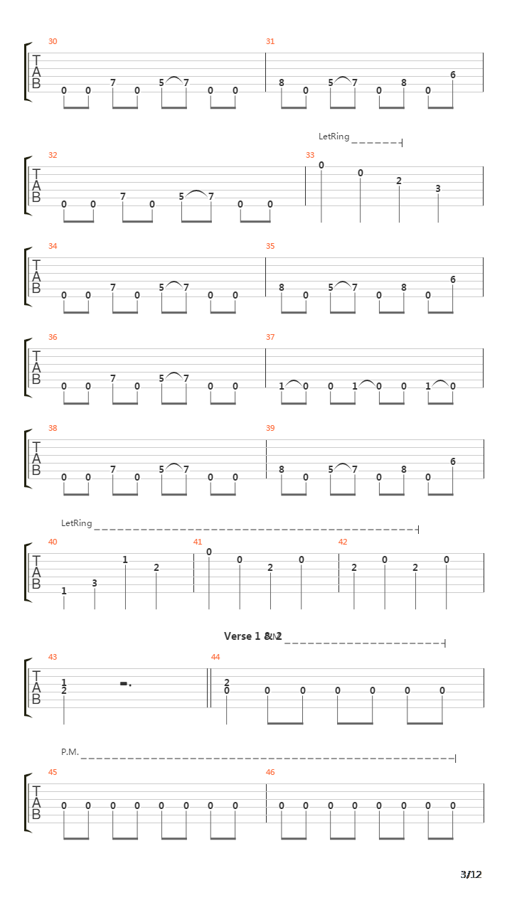 Down吉他谱