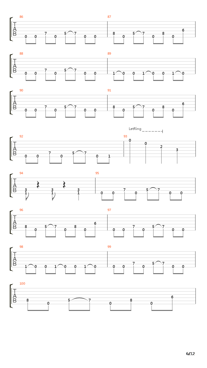 Down吉他谱