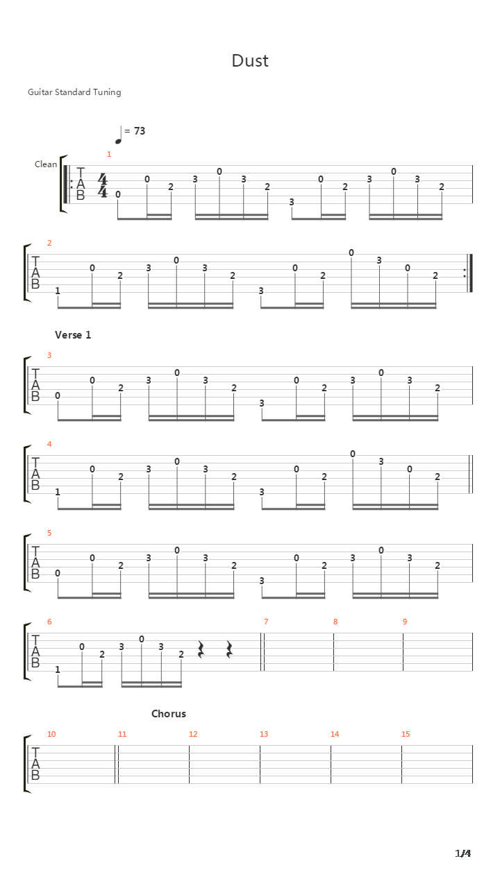 Dust吉他谱