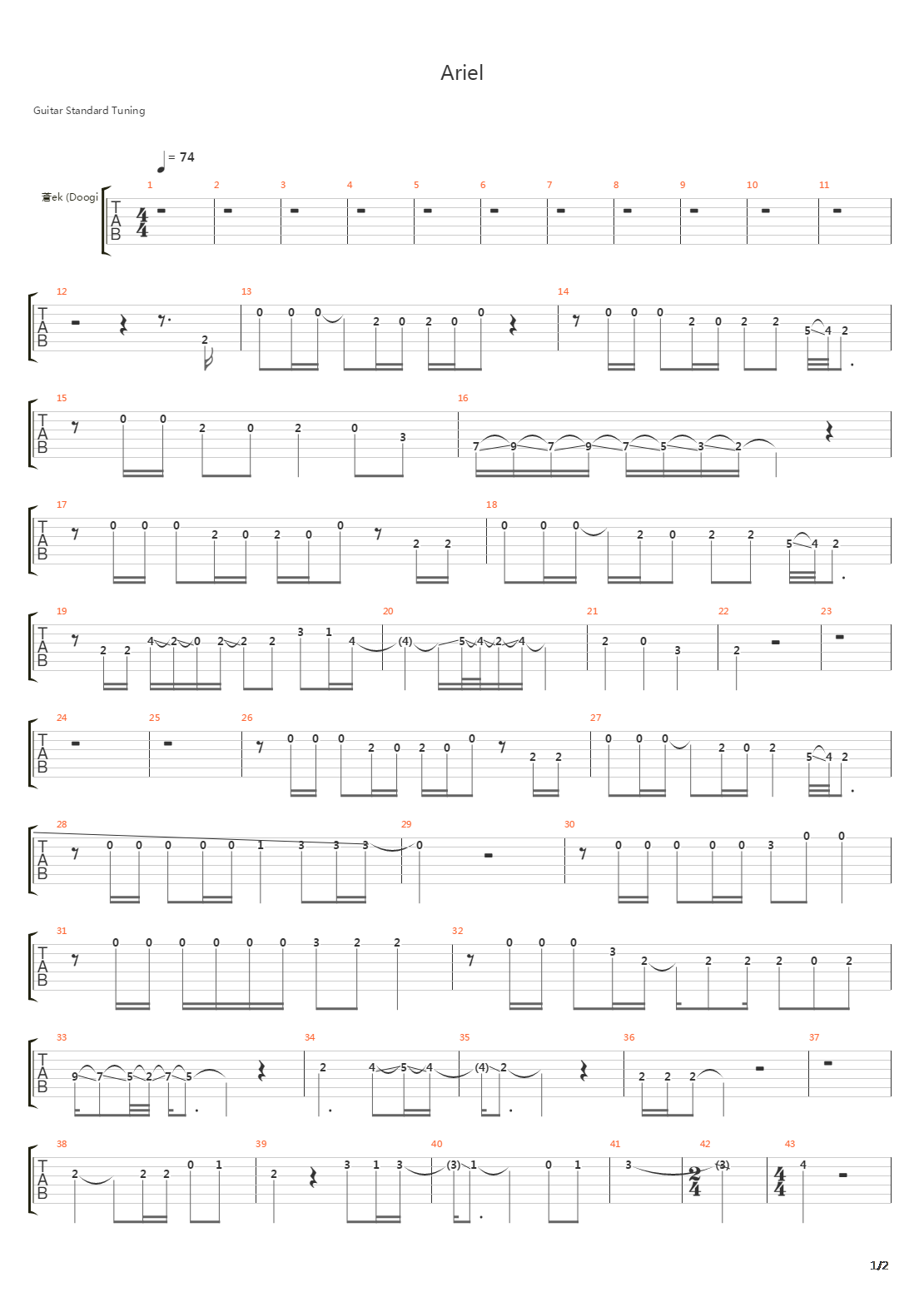 Ariel吉他谱