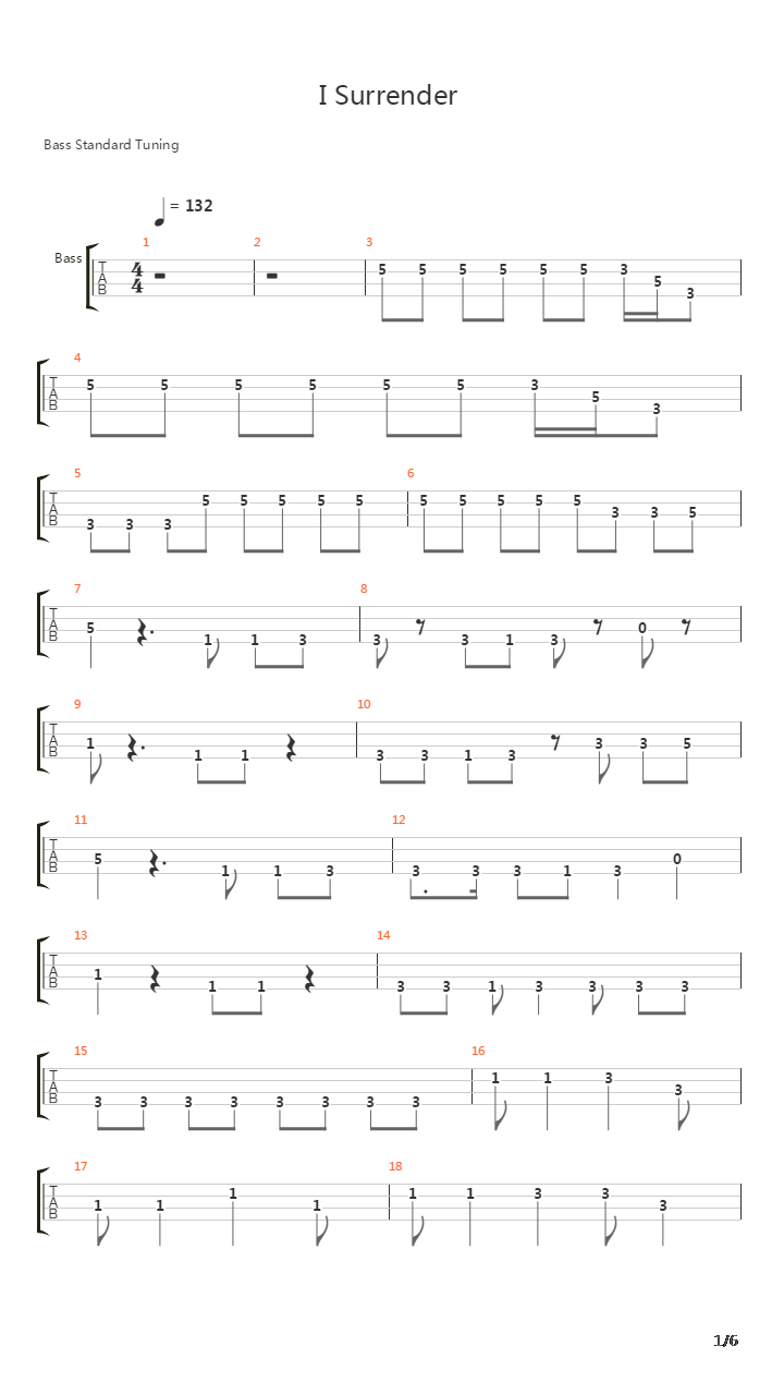 I Surrender吉他谱