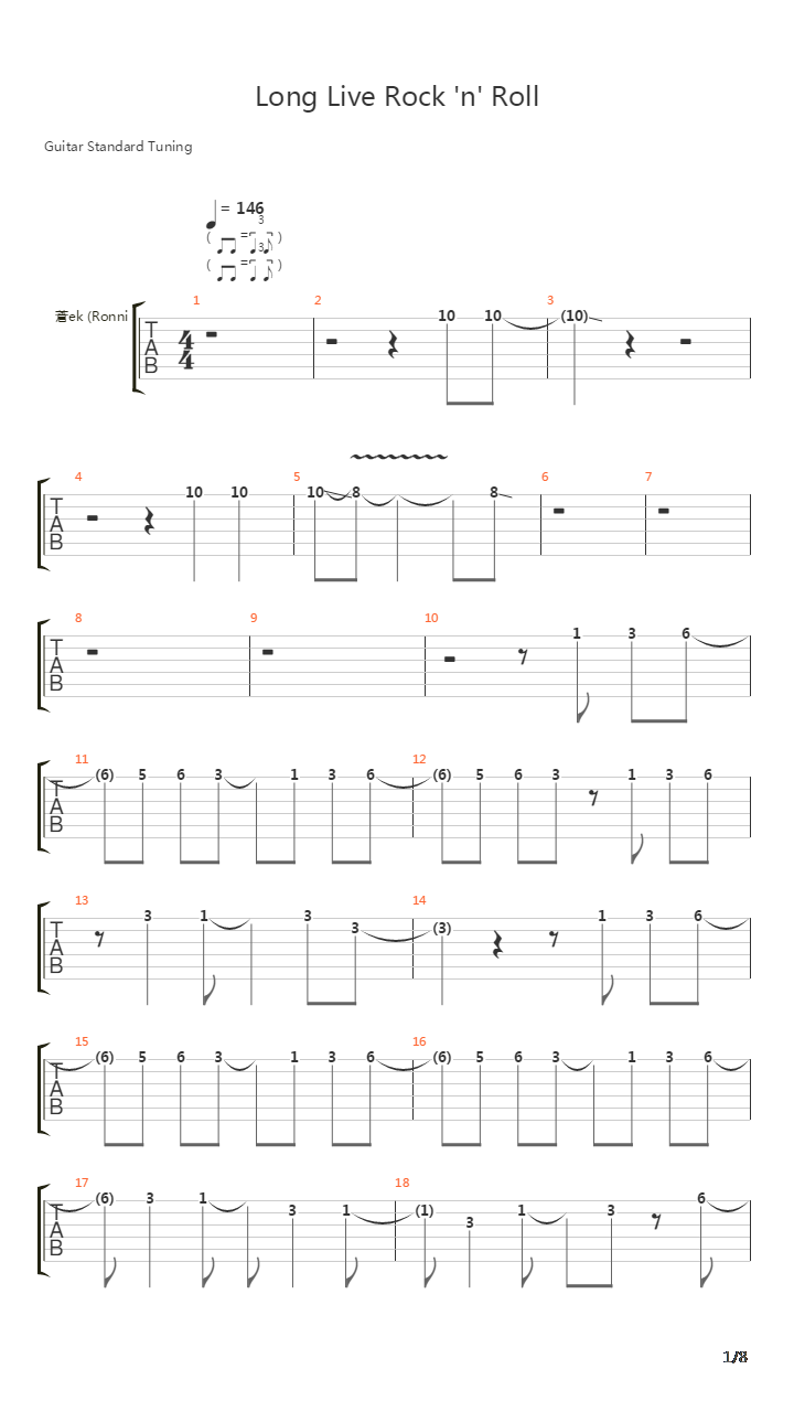 Long  Rock N Roll吉他谱