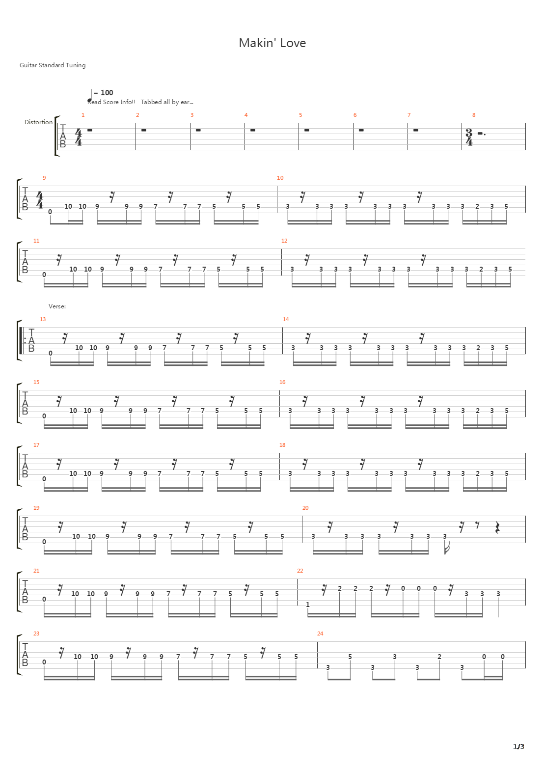 Makin Love吉他谱