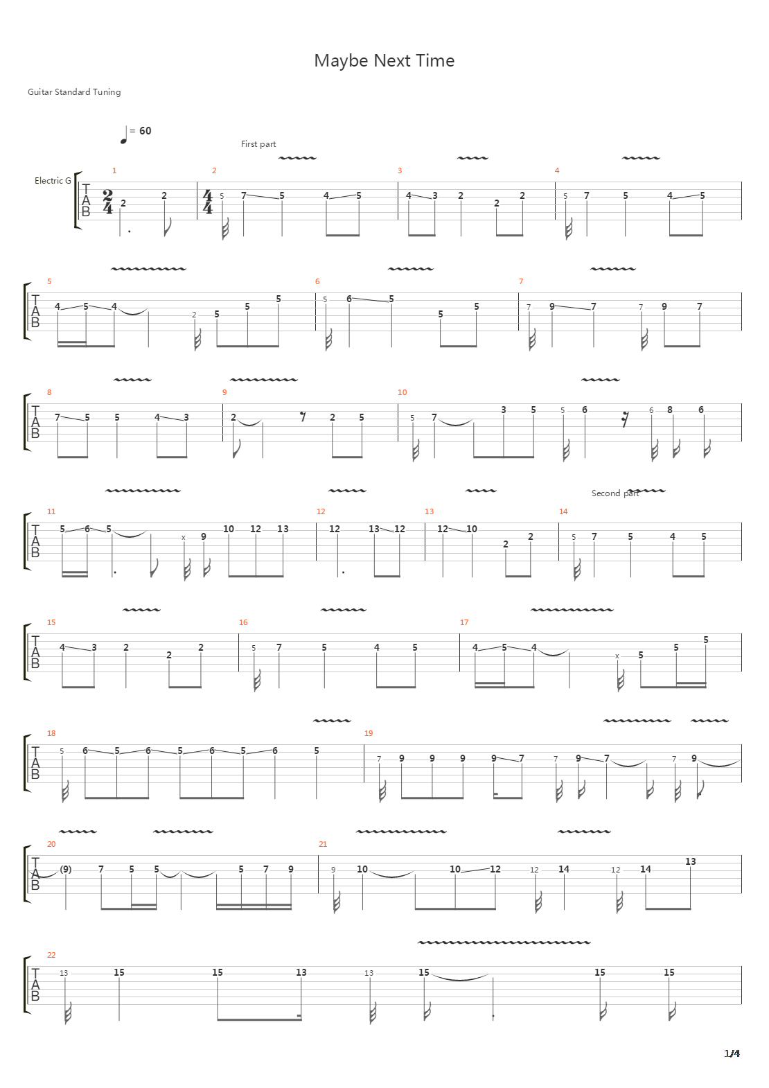 Maybe Next Time吉他谱