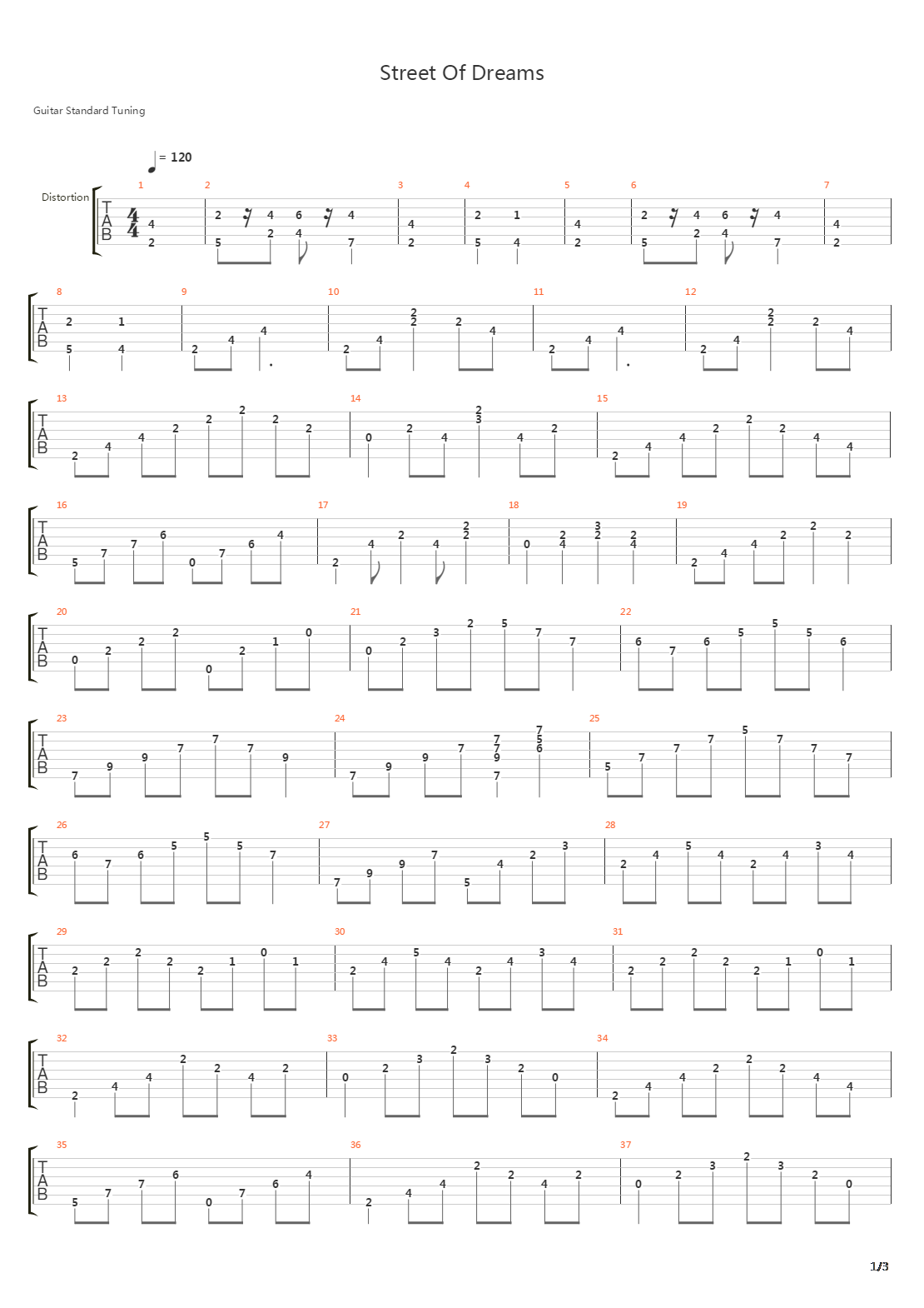 Street Of Dreams吉他谱