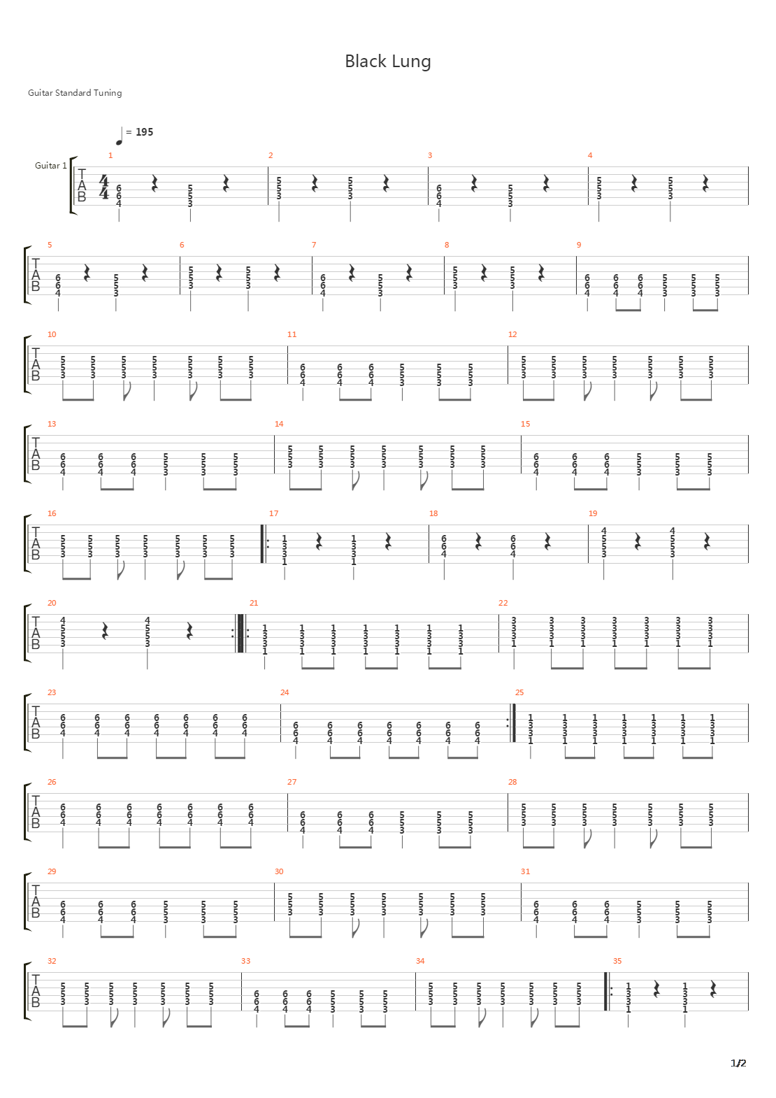 Black Lung吉他谱