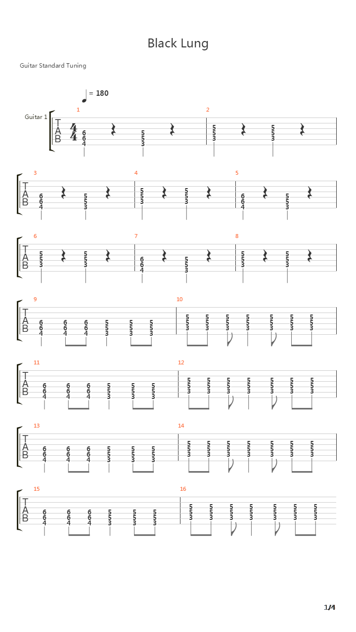 Black Lung吉他谱