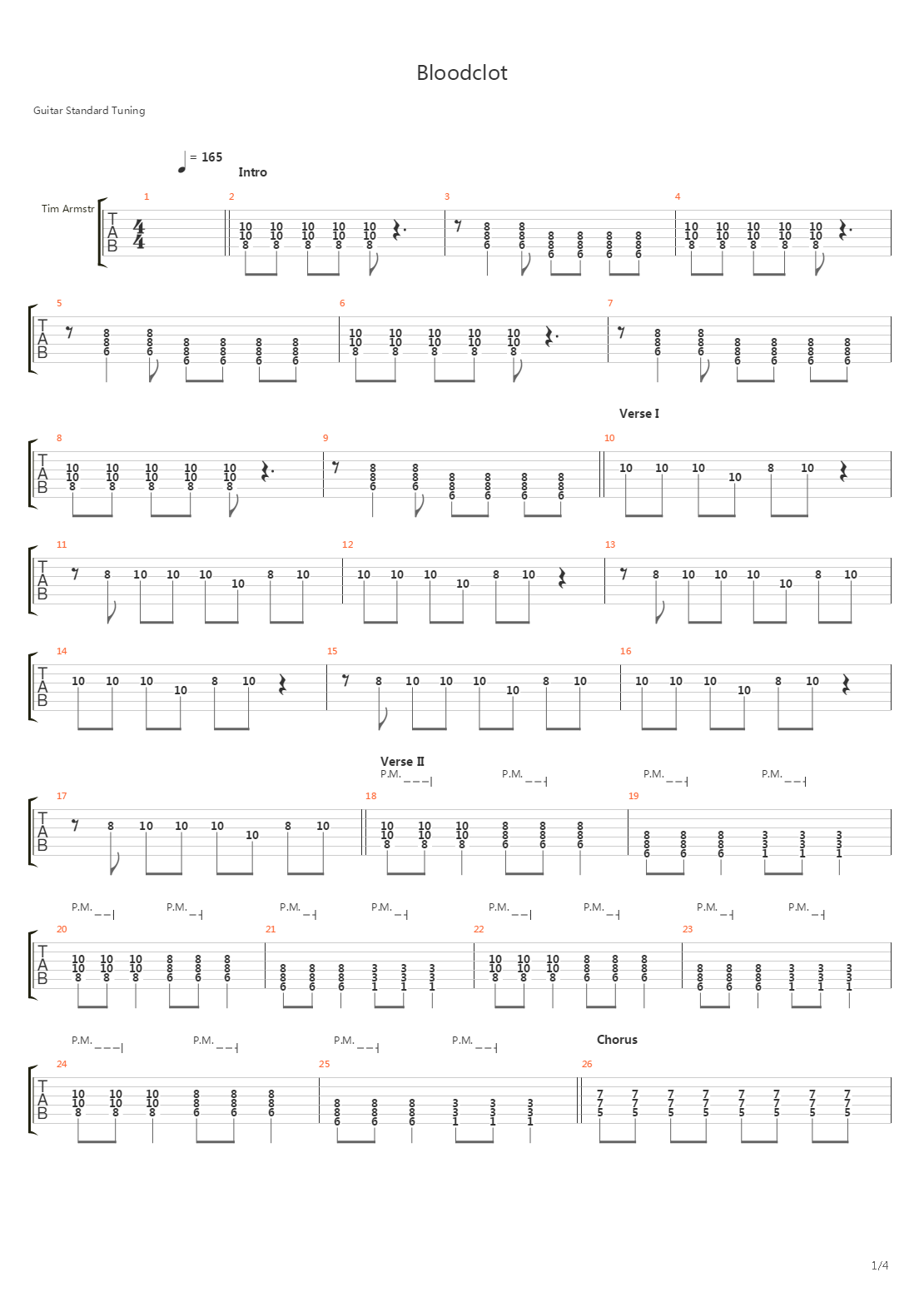 Bloodclot吉他谱