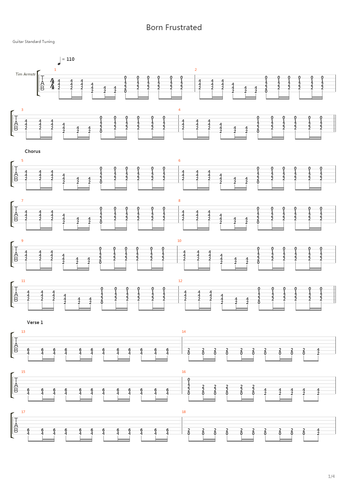 Born Frustrated吉他谱