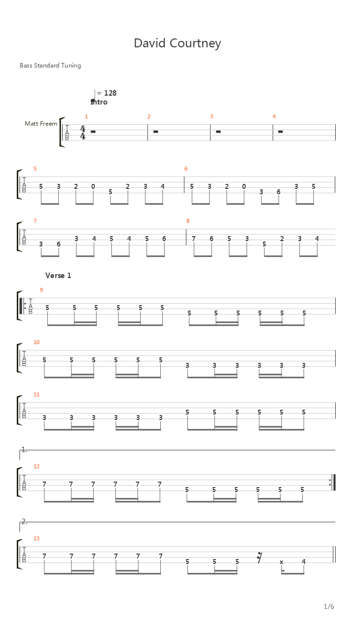 David Courtney吉他谱
