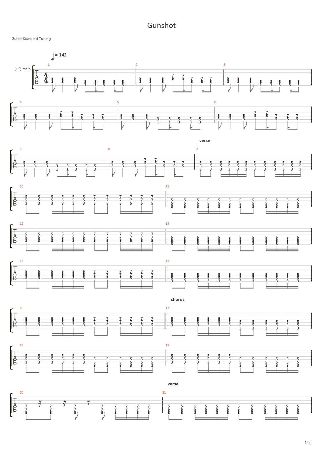 Gunshot吉他谱