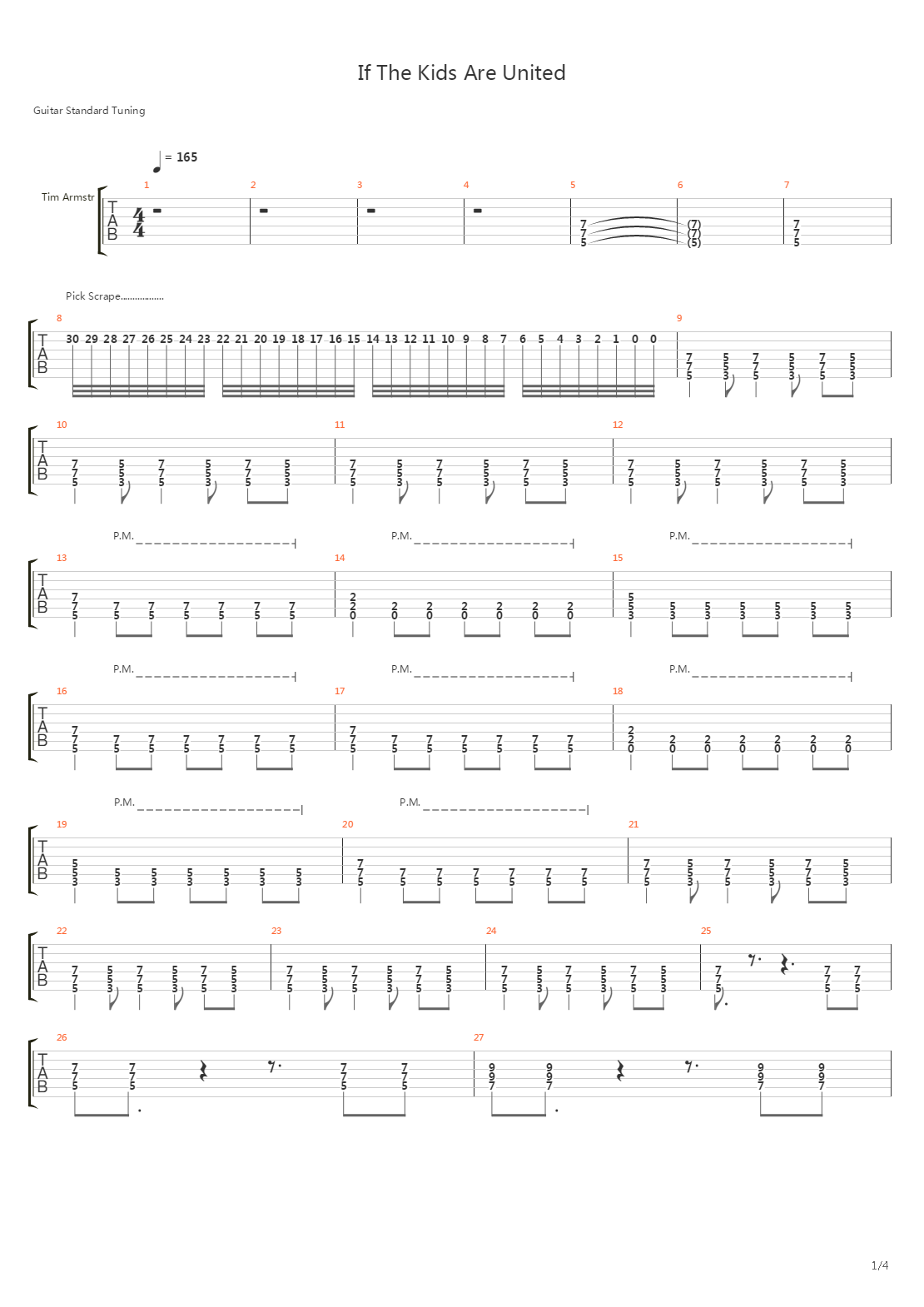 If The Kids Are United吉他谱