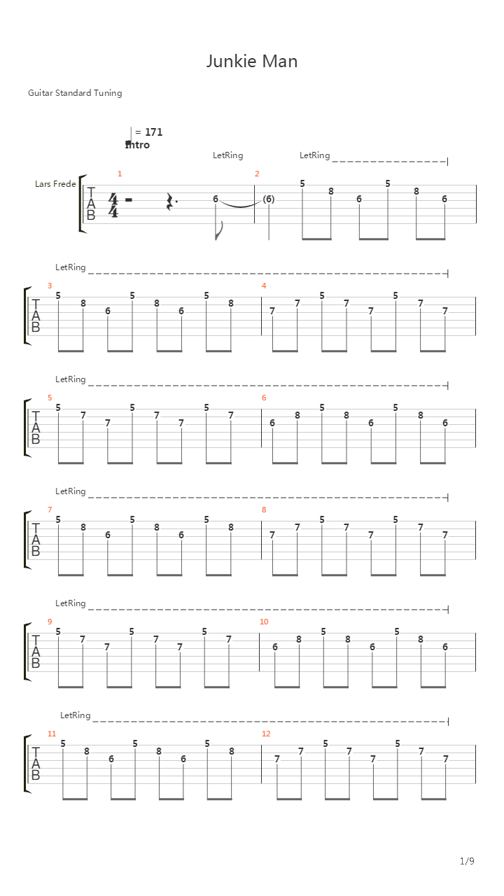 Junkie Man吉他谱