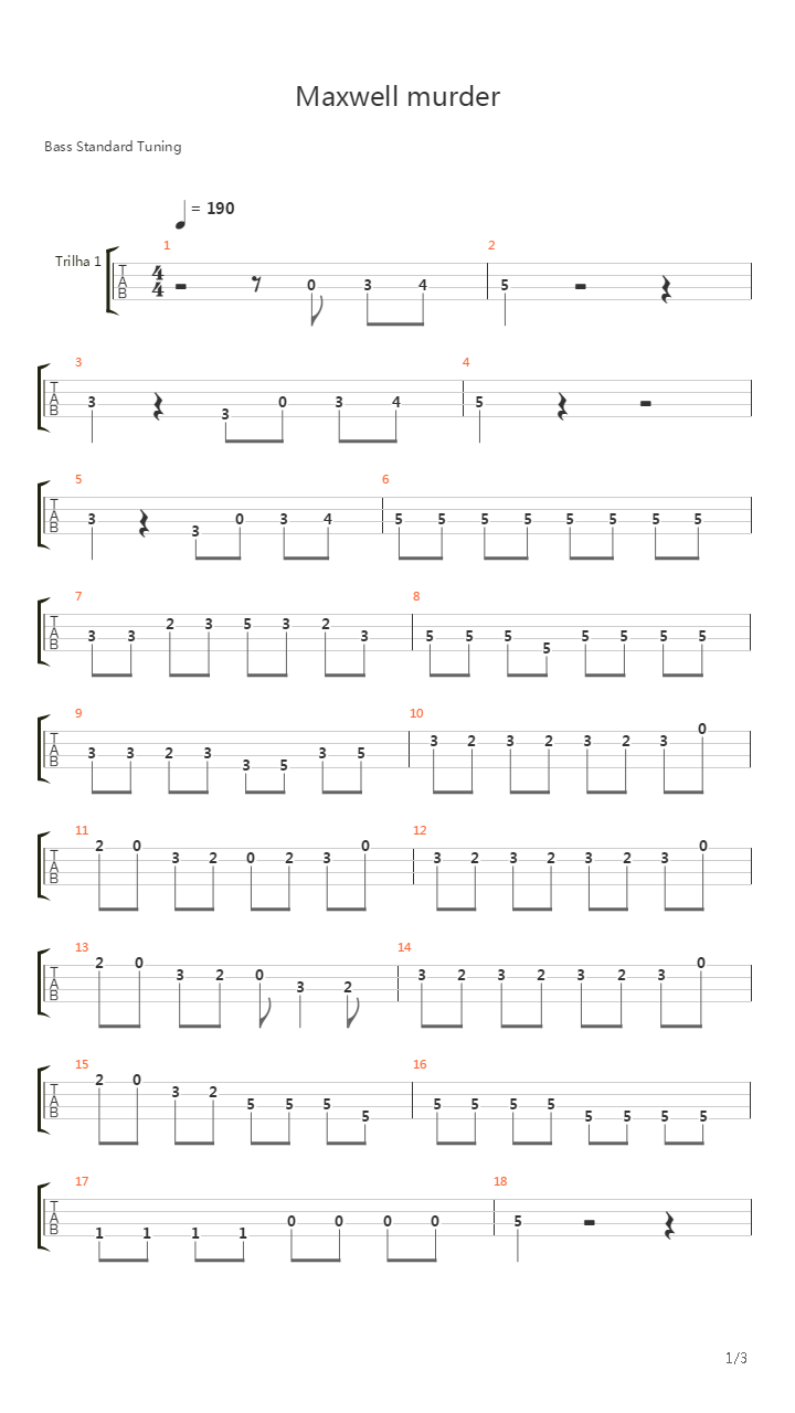 Maxwell Murder吉他谱