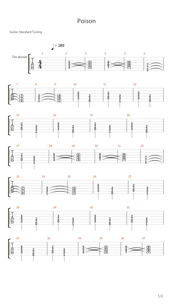 Poison吉他谱