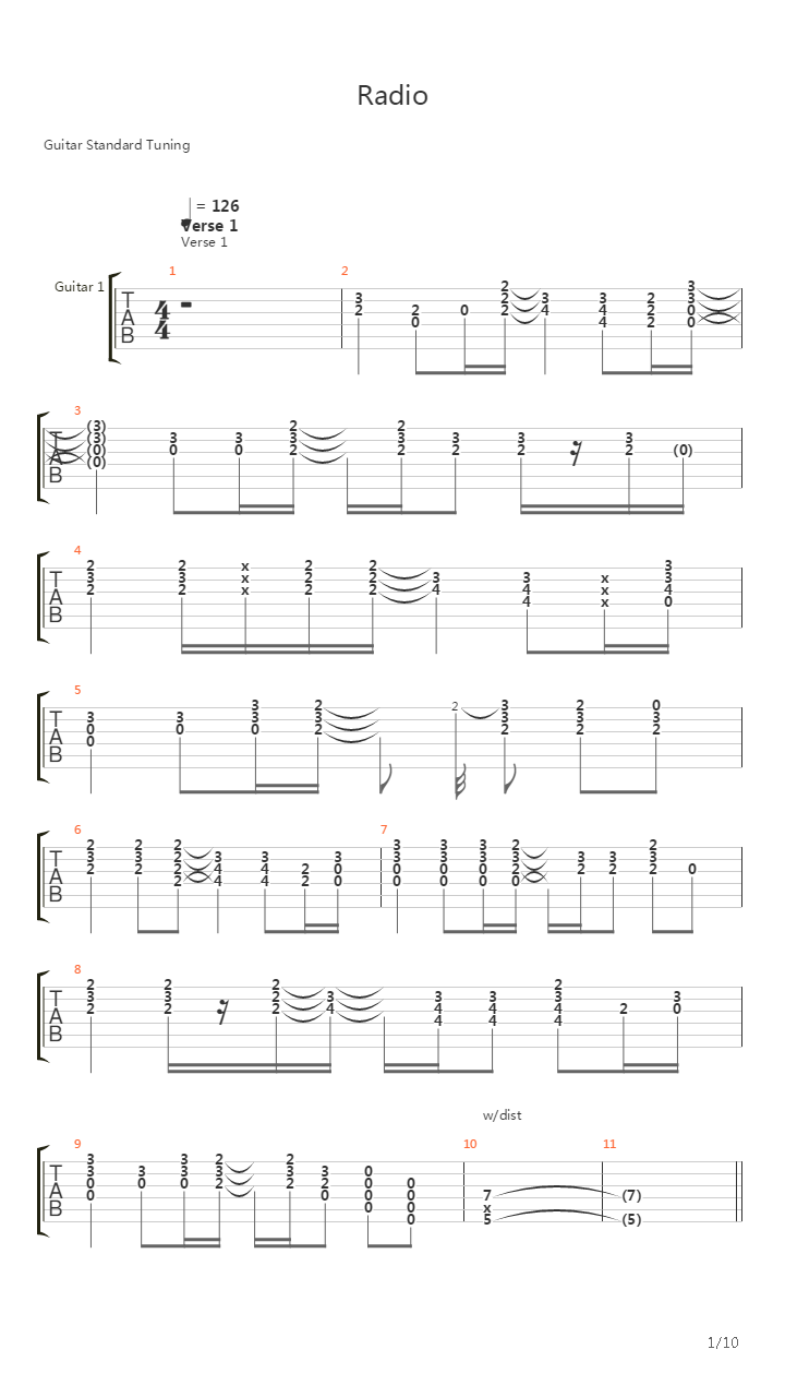 Radio吉他谱