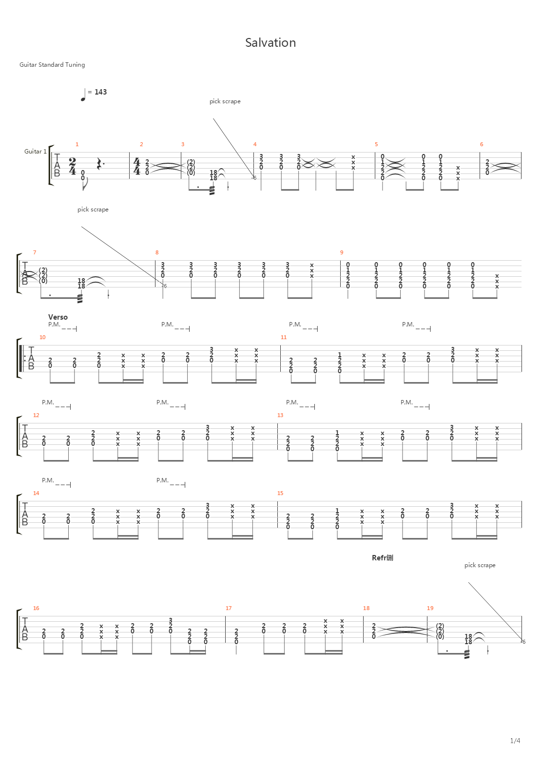Salvation吉他谱
