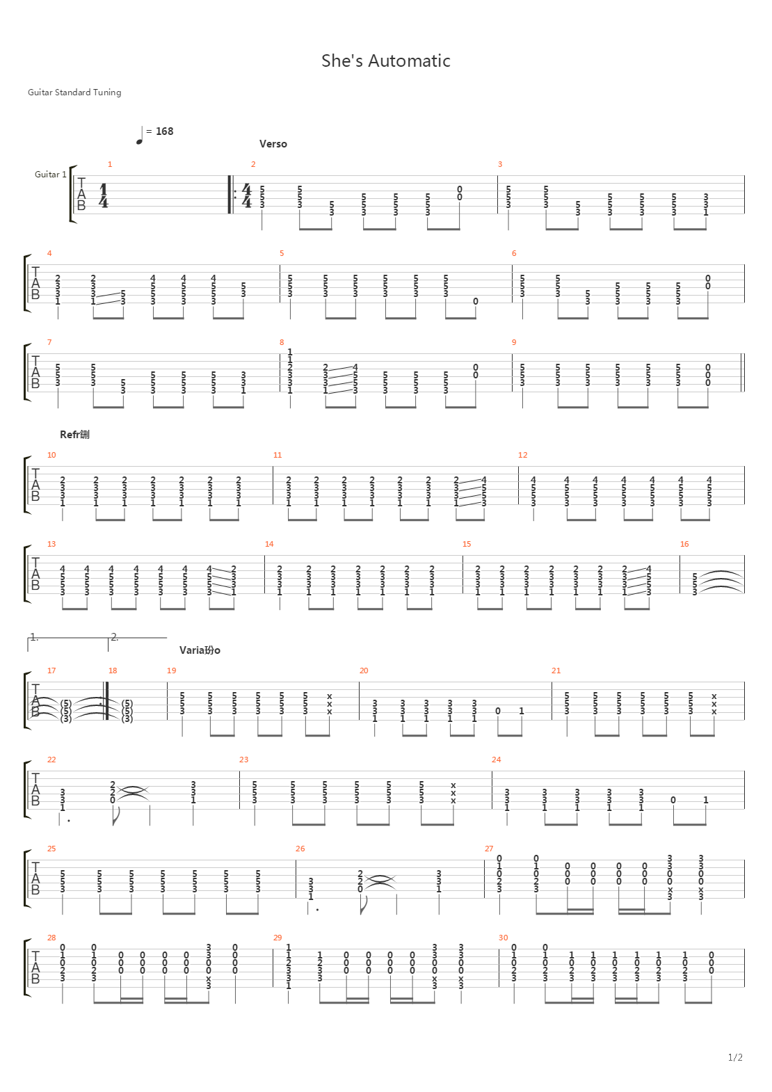 Shes Automatic吉他谱