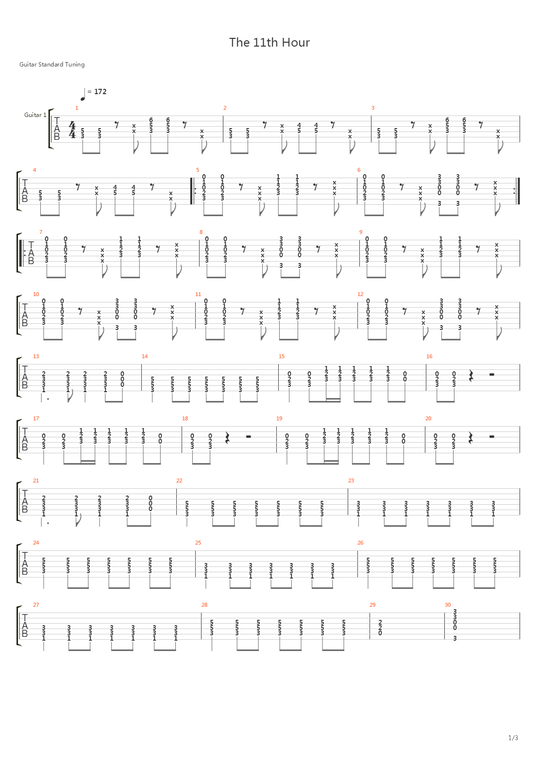 The 11th Hour吉他谱