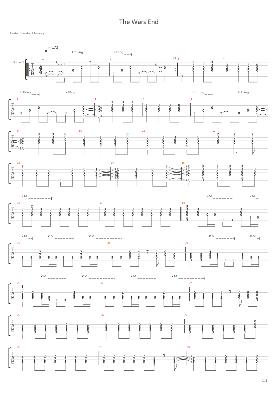 The Wars End吉他谱