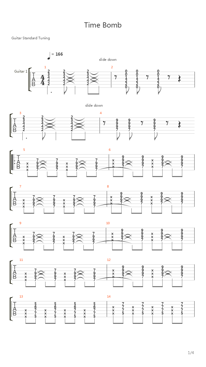 Time Bomb吉他谱