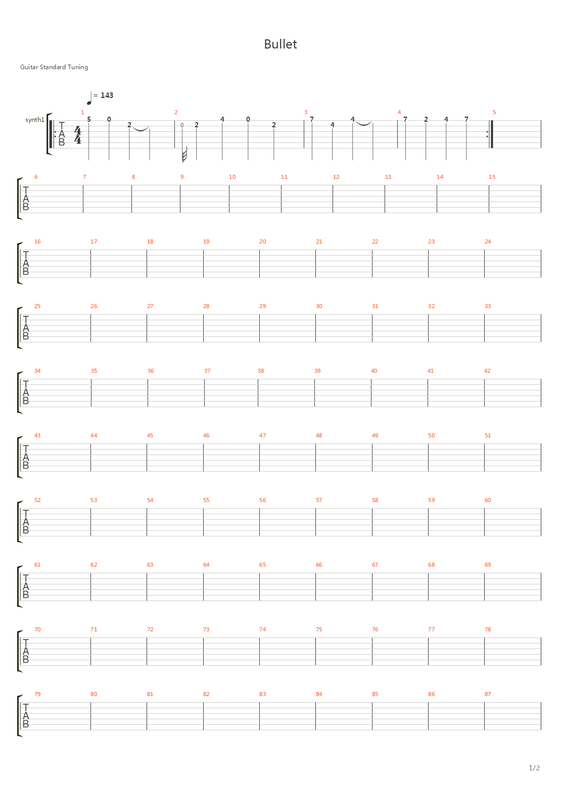 Bullet吉他谱