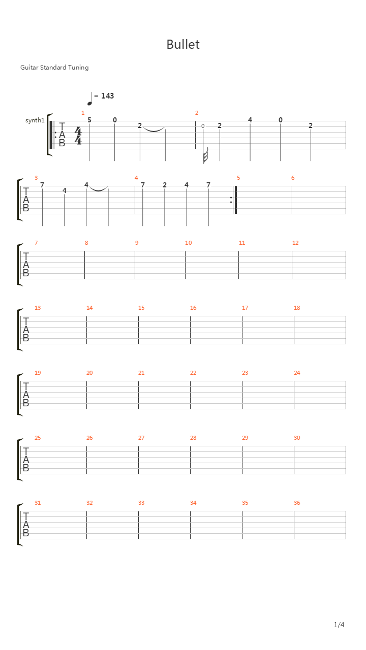 Bulletlive吉他谱