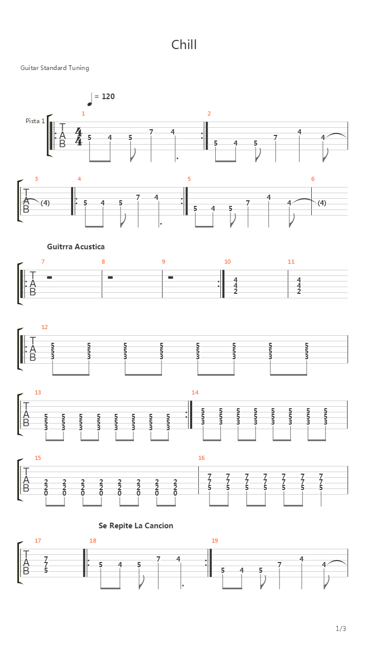 Chill吉他谱