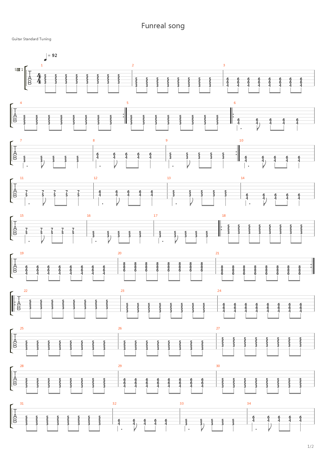 Funreal Song吉他谱
