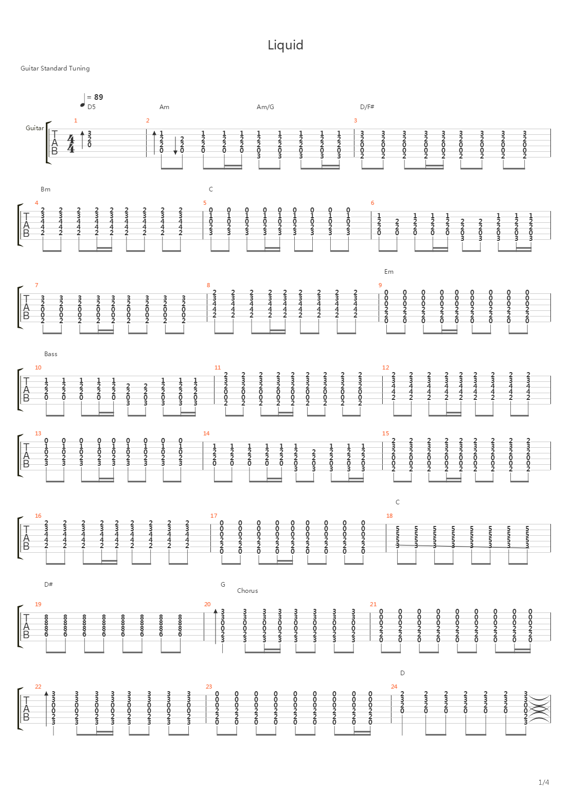 Liquid吉他谱