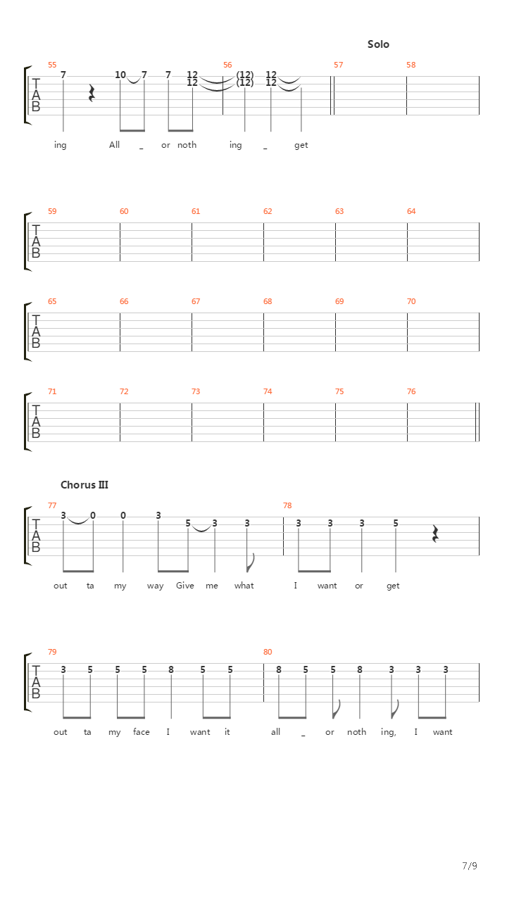 All Or Nothing吉他谱
