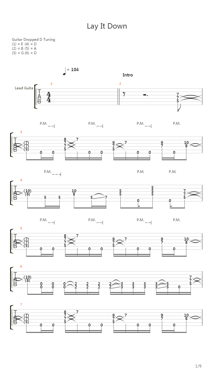 Lay It Down吉他谱