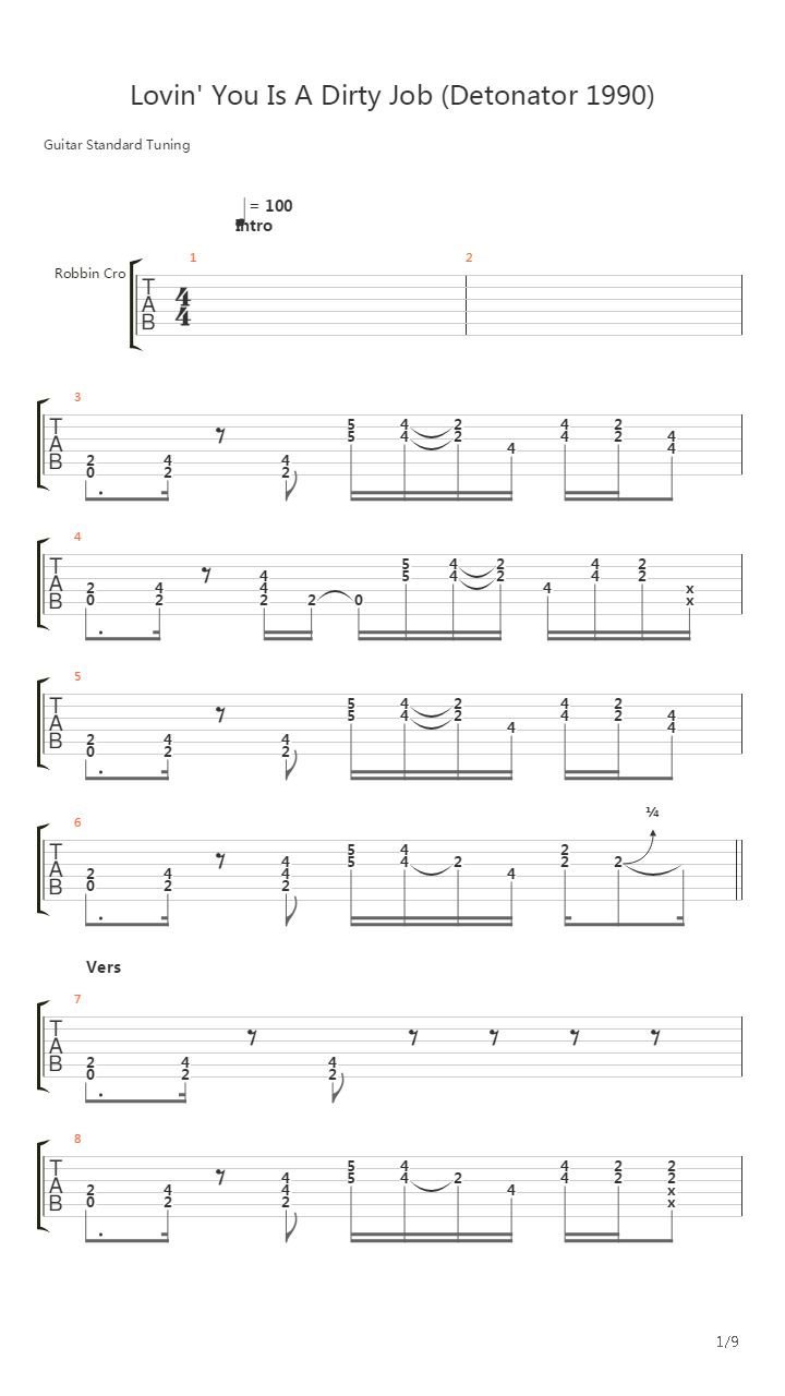 Lovin You Is A Dirty Job吉他谱