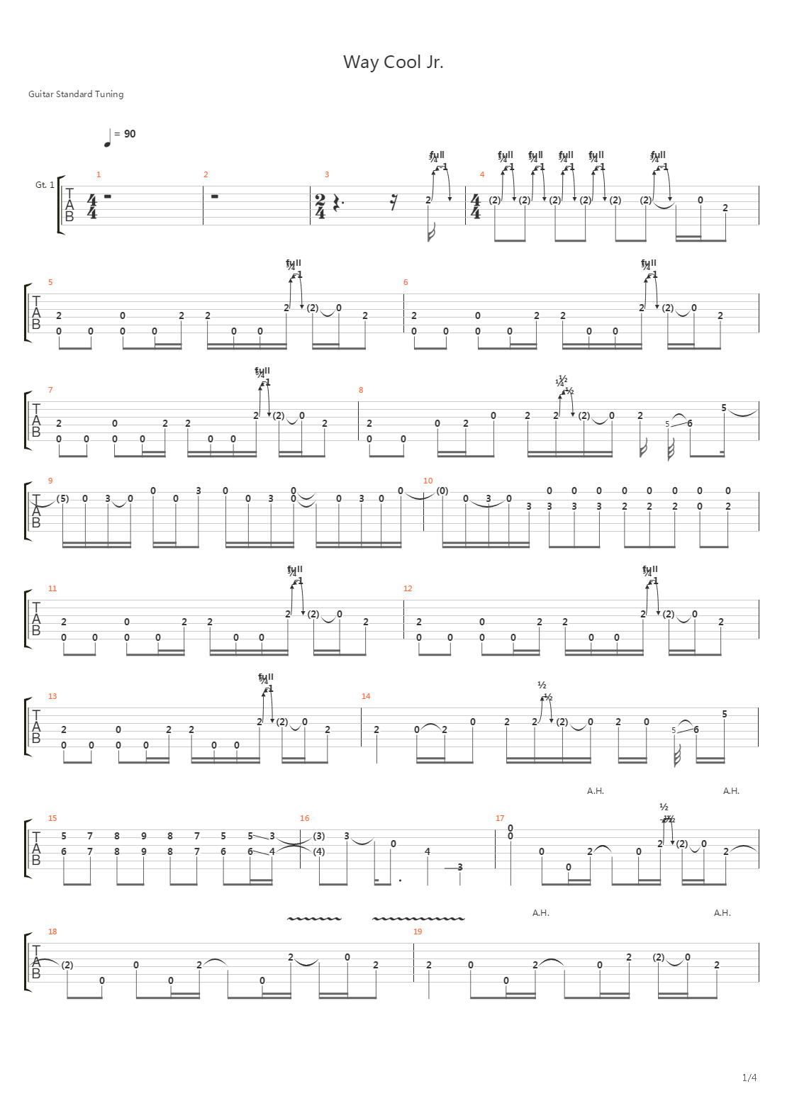 Way Cool Jr吉他谱