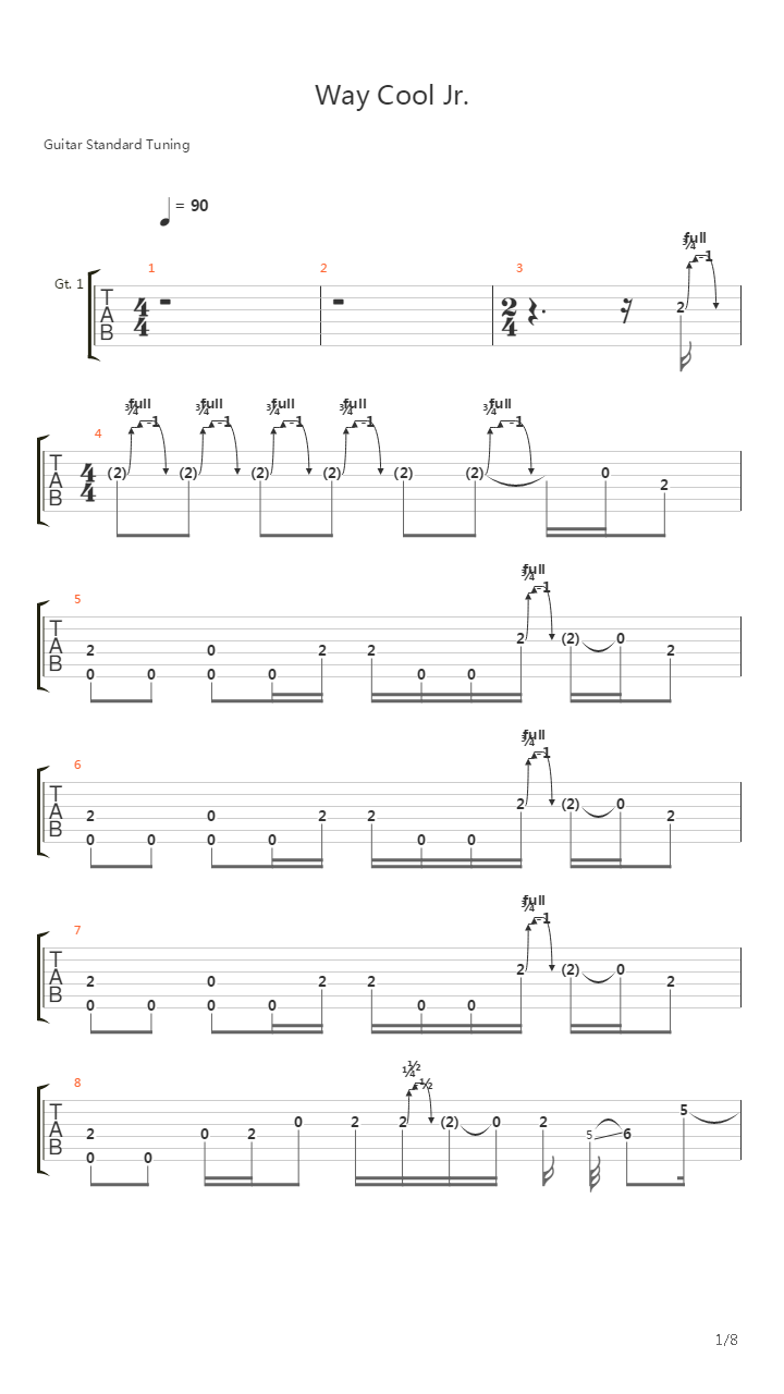 Way Cool Jr吉他谱