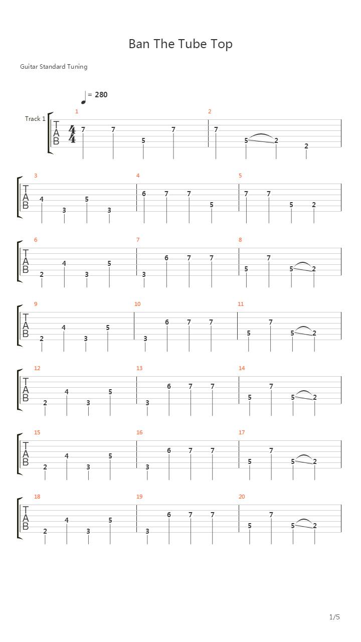 Ban The Tubetop吉他谱